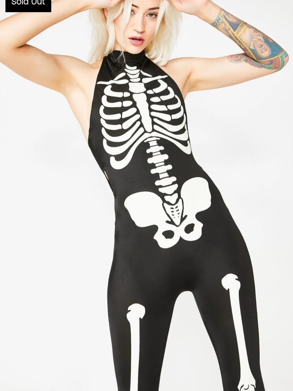 Black Skeleton Dollskill Catsuit